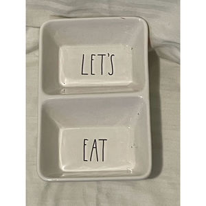 Rae Dunn Let's Eat snack tray. Excellent Condition